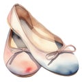 ballet shoes watercolor illustration Royalty Free Stock Photo