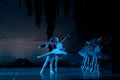 Ballet on the stage in the theater. The play of Tchaikovsky Swan Lake.