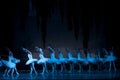 Ballet on the stage in the theater. The play of Tchaikovsky Swan Lake.