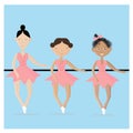 Ballet studio with three girls