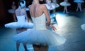 Ballet swan lake. statement. Ballerinas in the movement.