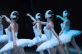 Ballet swan lake. statement. Ballerinas in the movement.