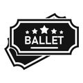 Ballet ticket icon simple vector. Theater concert opera