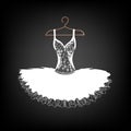 Ballet tutu on a hanger silhouette Royalty Free Stock Photo