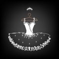 Ballet tutu on a hanger silhouette Royalty Free Stock Photo