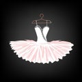 Ballet tutu on a hanger silhouette Royalty Free Stock Photo