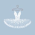 Ballet tutu on a hanger silhouette Royalty Free Stock Photo