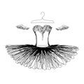 Ballet tutu on a hanger silhouette