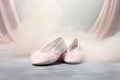 Balletic Pointe shoes background. Generate Ai