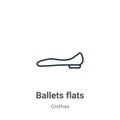 Ballets flats outline vector icon. Thin line black ballets flats icon, flat vector simple element illustration from editable