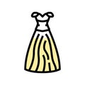 ballgown bride dress color icon vector illustration