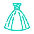 ballgown bride dress color icon vector illustration