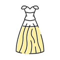 ballgown bride dress color icon vector illustration