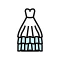 ballgown wedding dress color icon vector illustration