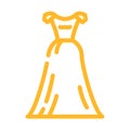 ballgown wedding dress color icon vector illustration