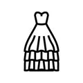 ballgown wedding dress line icon vector illustration