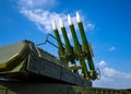 Ballistic missile launcher with missiles Royalty Free Stock Photo