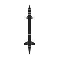 Ballistic missile vector icon.Black vector icon isolated on white background ballistic missile.