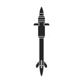 Ballistic missile vector icon.Black vector icon isolated on white background ballistic missile.