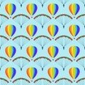 Ballon aerostat transport seamless pattern vector. Royalty Free Stock Photo