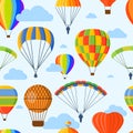 Ballon aerostat transport vector seamless pattern Royalty Free Stock Photo