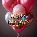 Ballon with Happy Birthday wordings as a celebration greeting message