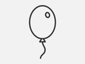 Ballon toy icon on white background. Line style vector illustration