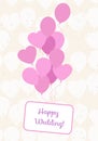 Ballons card with seamless pattern from balloons.Celebration festive background Royalty Free Stock Photo
