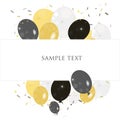 Ballons greeting with confetti vector Royalty Free Stock Photo
