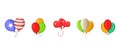 Ballons icon set, cartoon style