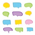 Vector bubbles speech set pastel color, hand drawn. EPS10 Royalty Free Stock Photo