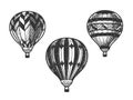 Balloon aeronautics aerostat sketch vector