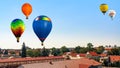 Balloon amid blue sky . soar in the clouds