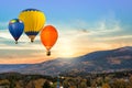 Balloon amid blue sky . soar in the clouds