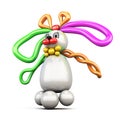 Balloon animal bunny hare on white background.