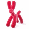 Balloon Animal Dog in Red on White