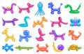 Balloon animal isolated cartoon set icon. Vector cartoon set icon inflatable toy. Vector illustration balloon animal on