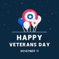 Balloon arch in celebration for thank you Veterans Day kawaii doodle flat vector illustration Premium