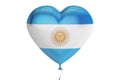 Balloon with Argentina flag in the shape of heart, 3D rendering