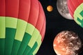 Balloon on a background of planets and space. Elements of this image furnished by NASA