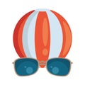 Balloon beach sport accessory and sunglasses