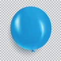 Balloon of blue color realistic design vector isolated on transparent background. Balloon made from rubber latex