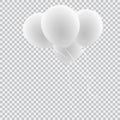 Balloon border with shiny gold glitter and star confetti isolated on transparent background Royalty Free Stock Photo