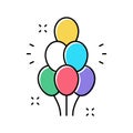 balloon bouquet color icon vector illustration