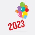 2023 With Balloon Bunch Celebrate Concept Vector