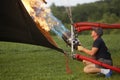 Balloon Burner Firing During Inflation