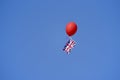 Balloon carries aloft a Union Jack flag from Windsor Castle after the Royal Wedding Royalty Free Stock Photo