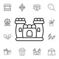 Balloon castle flat vector icon in amusement pack