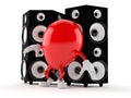 Balloon character with big speakers Royalty Free Stock Photo