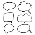 free hand comic chat bubbles elements set Royalty Free Stock Photo